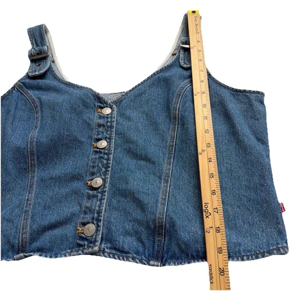 Levi's Charlie Denim Crop Top Women XXL Blue Slim Fit 100% Cotton Cowgirl Casual - Picture 8 of 13